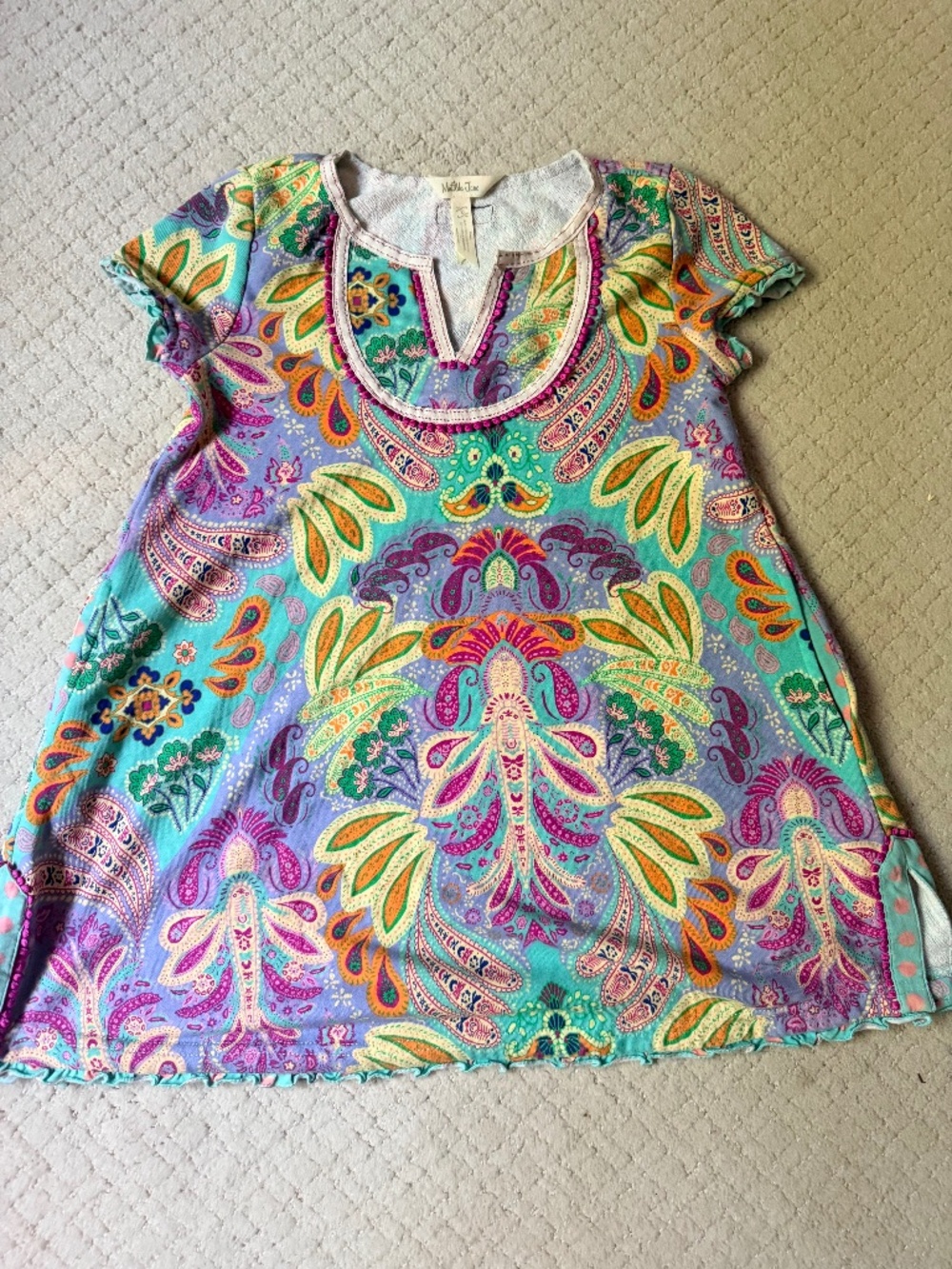 Matilda Jane Girls Dress Size 8 Colorful Paisley Floral Boho Tunic Dress